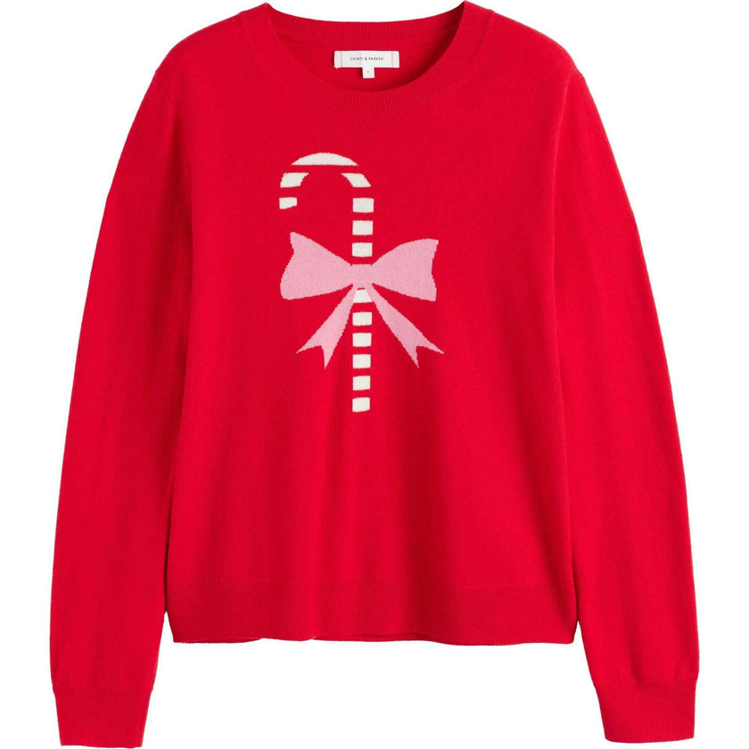 Wool-Cashmere Candy Cane Sweater