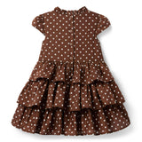 The Dot Ruffle Dress, brown