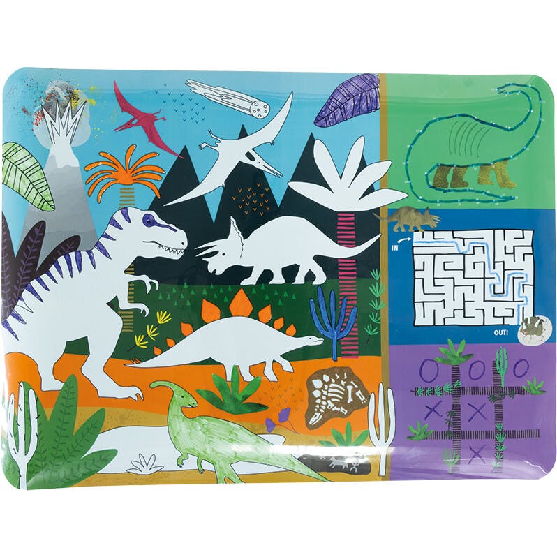 Dinosaur Coloring Fun and Games Mat