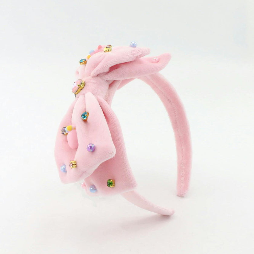 Velvet Crown Bow Headband