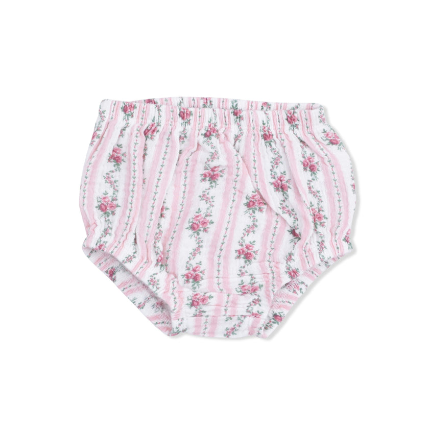 Winding Roses Stripe - Smocked Ruffle Sundress & Bloomer