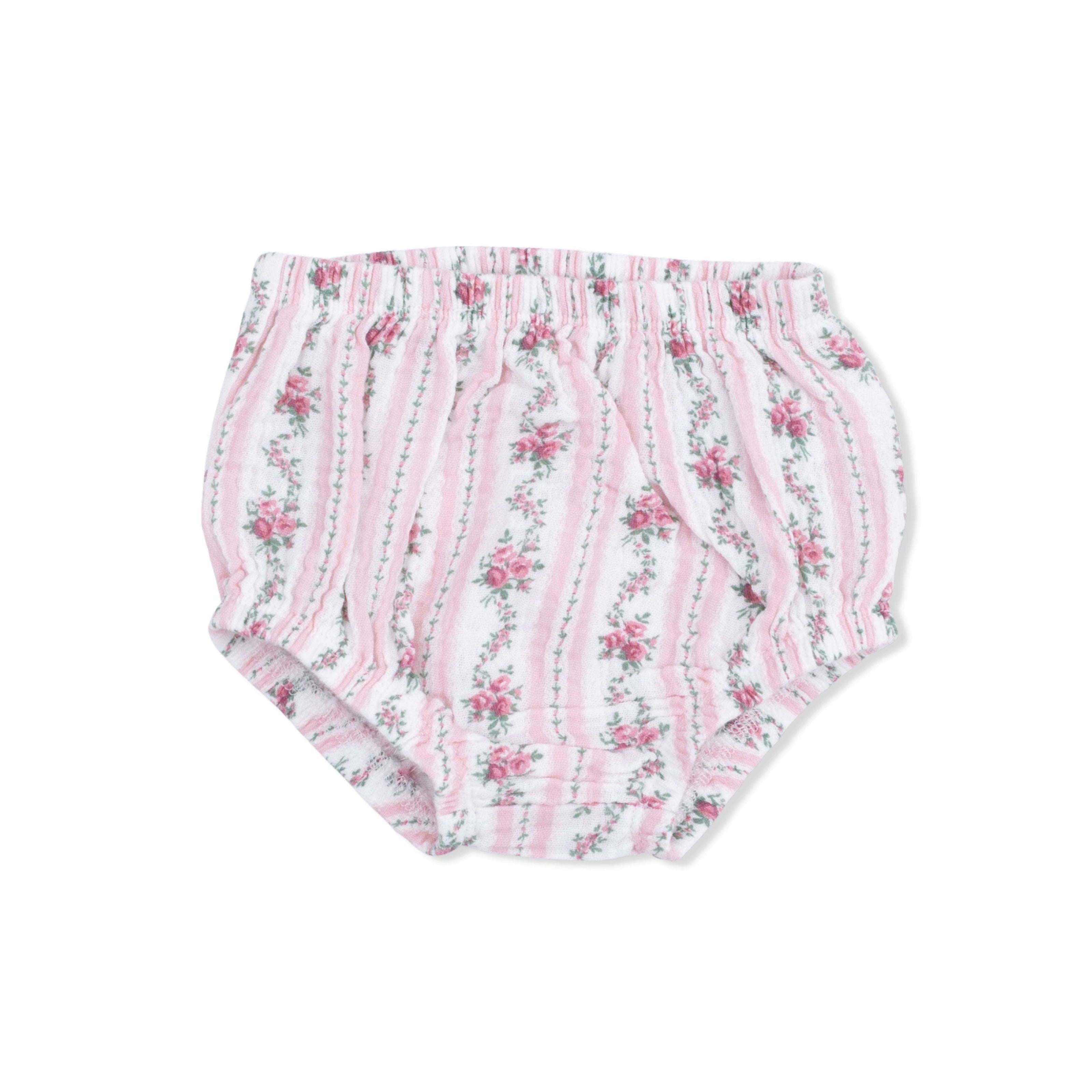 Winding Roses Stripe - Smocked Ruffle Sundress & Bloomer