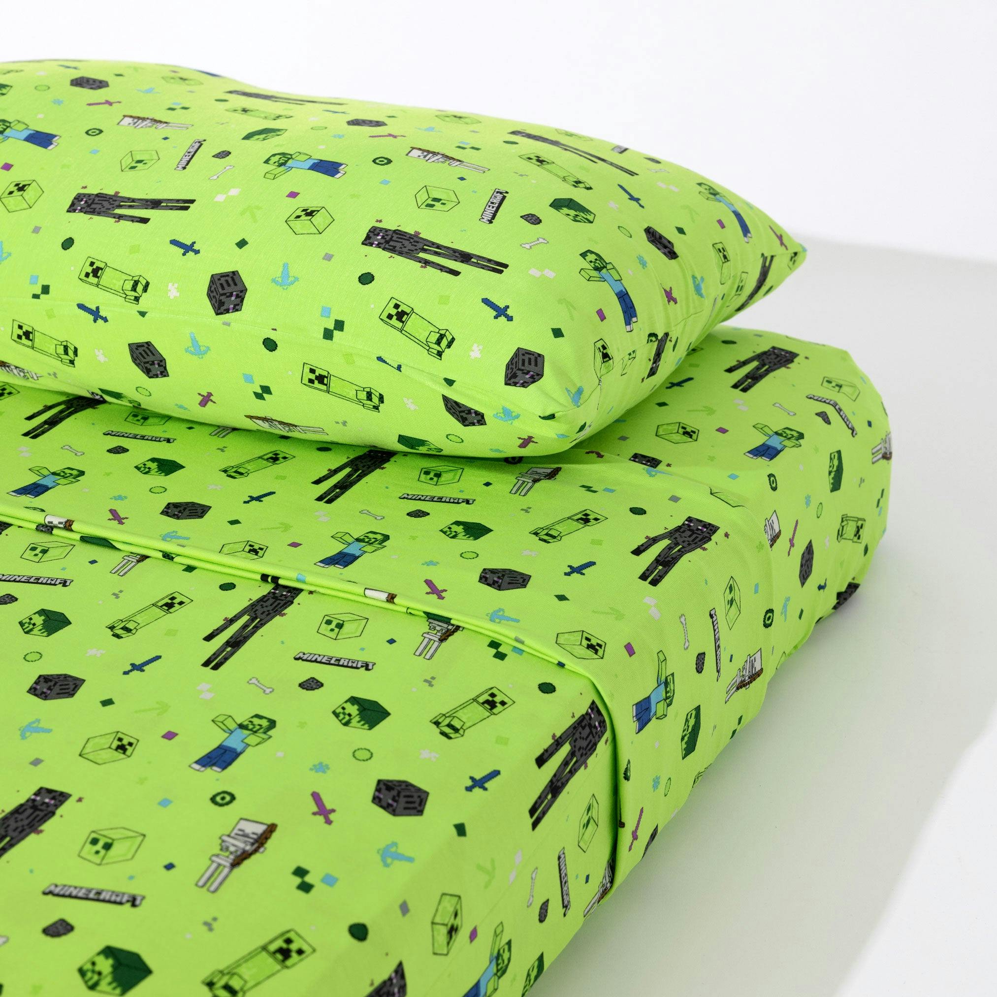Minecraft Mob Squad Bamboo Twin Sheet Set