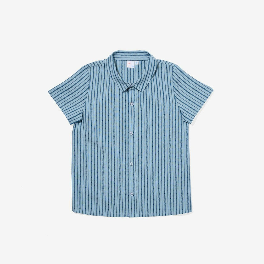 Jack Lee Shirt, Navy Ladder Stripe