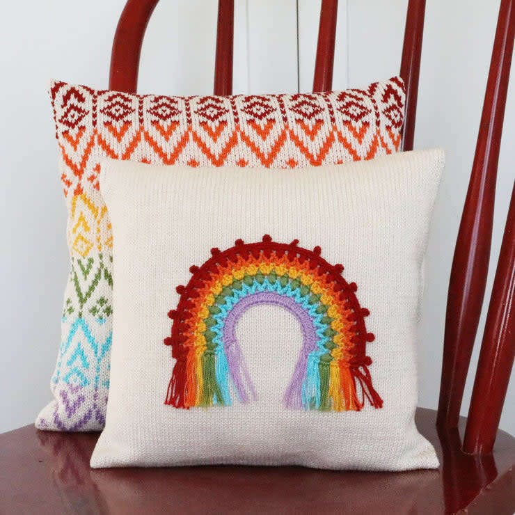 Rainbow Fair Isle Pillow