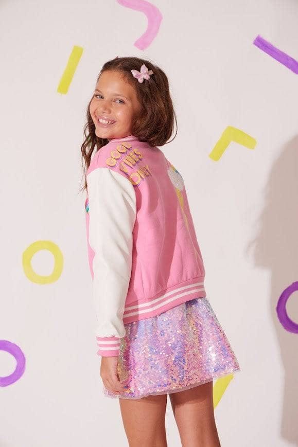 Good Vibes Varsity Bomber Jacket