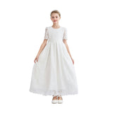 White Belciana Short Sleeve Lace Dress