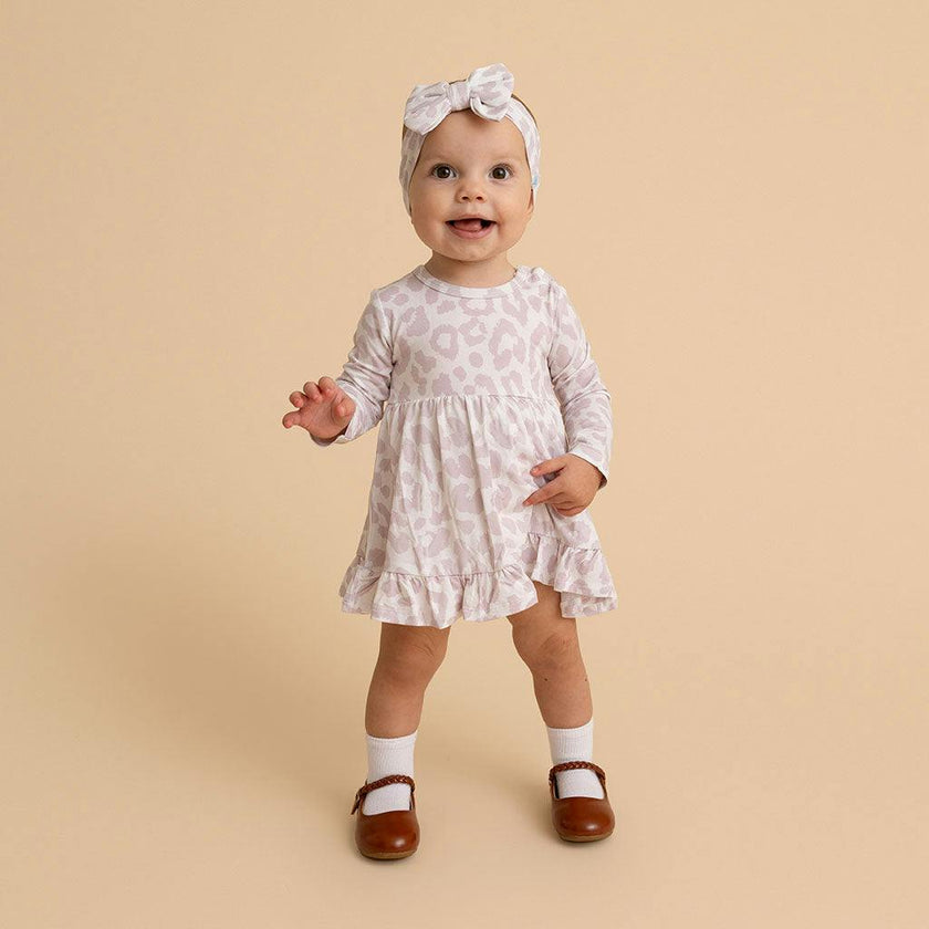 Laurel Leopard Ruffled Bodysuit Dress