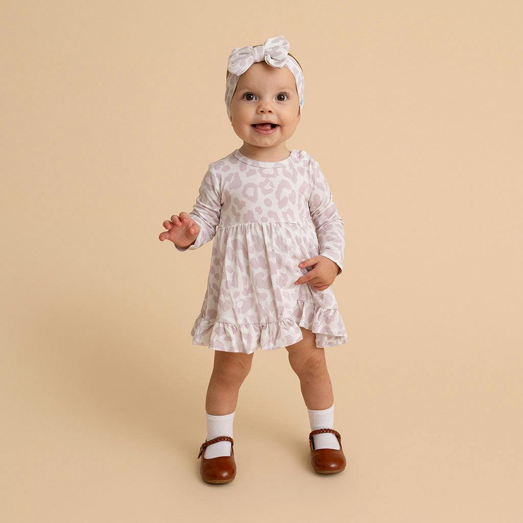 Laurel Leopard Ruffled Bodysuit Dress