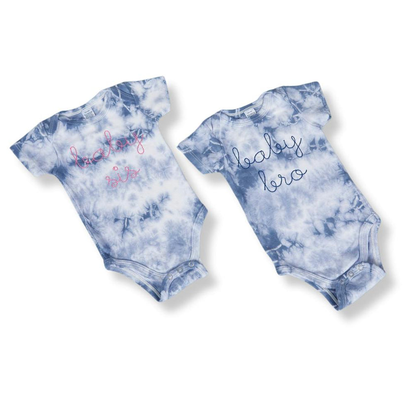 baby bro + baby sis Marble Tie Dye Onesie