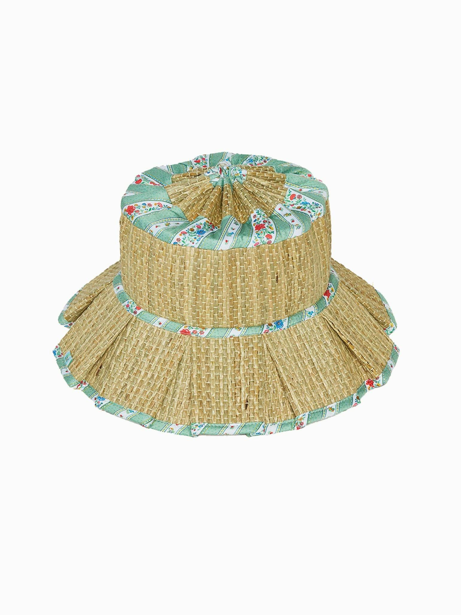 Lorna Murray x La Coqueta Sage Floral Stripe Beauty Point Woman Grass Hat