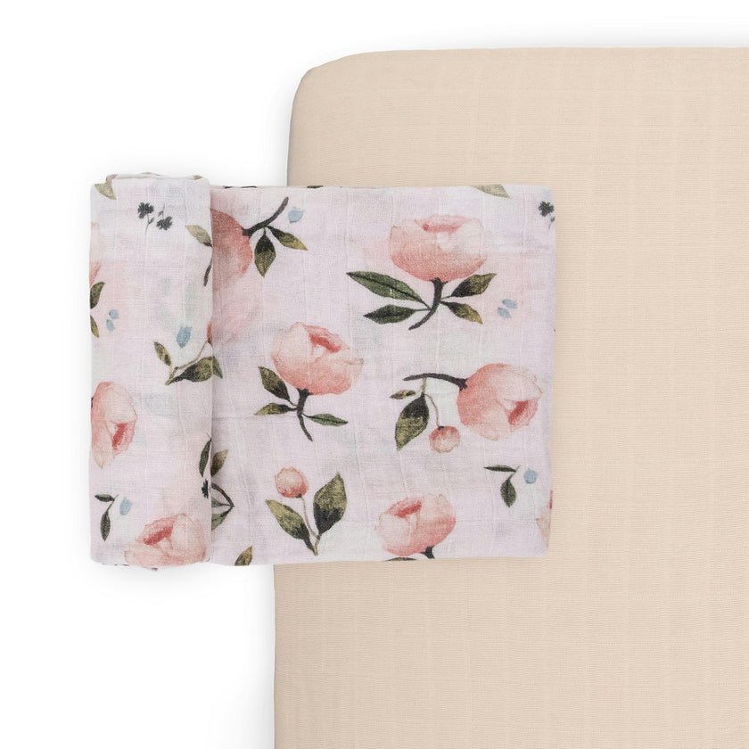 Organic Cotton Muslin Nursery Gift Set - Watercolor Floret (Walmart)