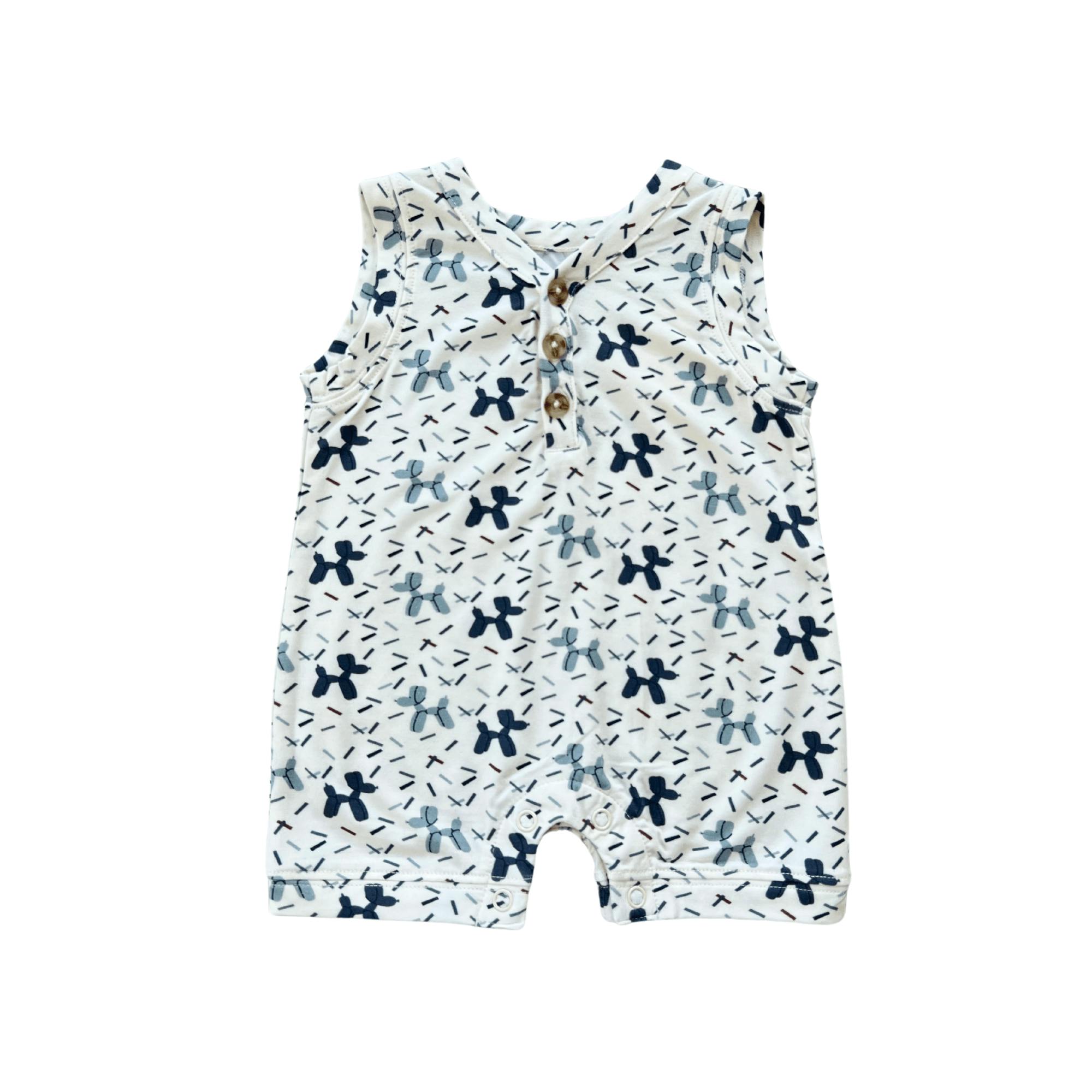 Boy's Sleeveless Romper Balloon Dogs
