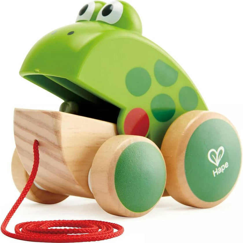 Hape: Pull Along - Wooden Green Toy