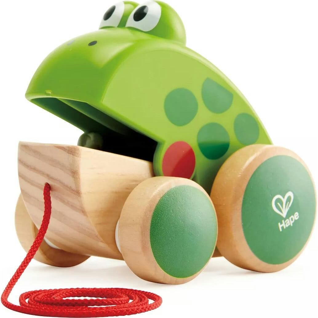 Hape: Pull Along - Wooden Green Toy