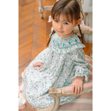 Yse Blue Floral Long Sleeve Bishop Dress