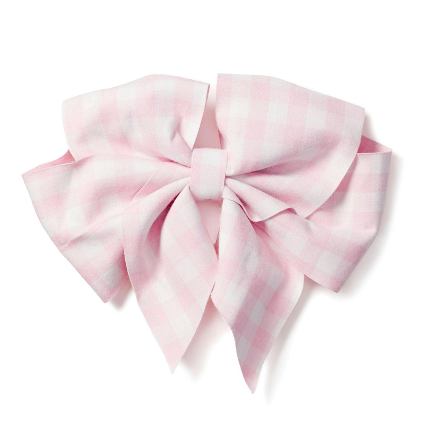 Girl's Twill Hair Bows in Pink Gingham