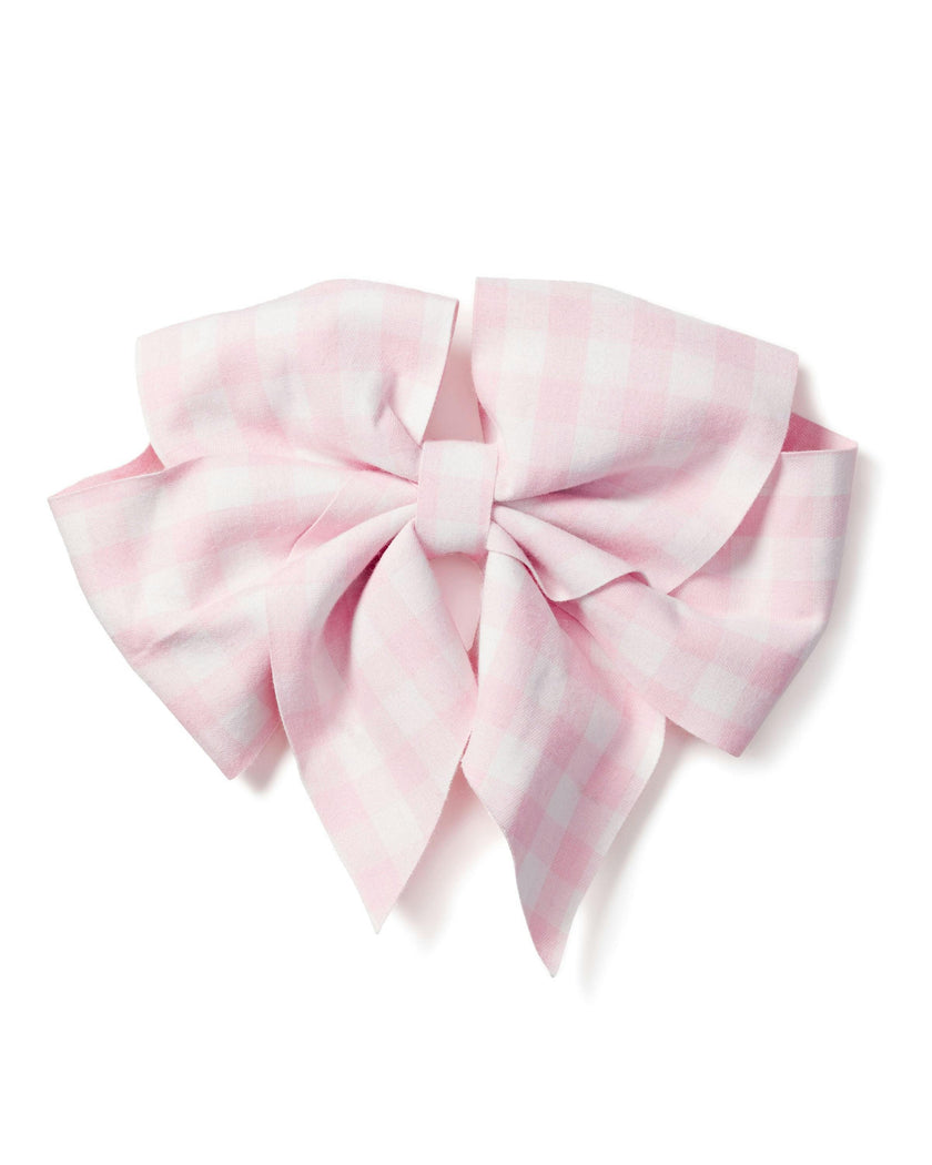 Girl's Twill Hair Bows in Pink Gingham