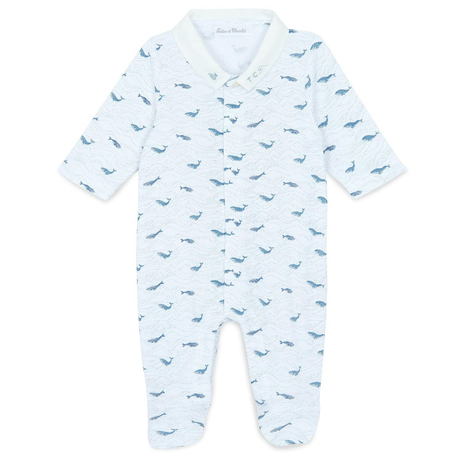 TARTINE ET CHOCOLAT Whale Whale Whale Footed Pajamas
