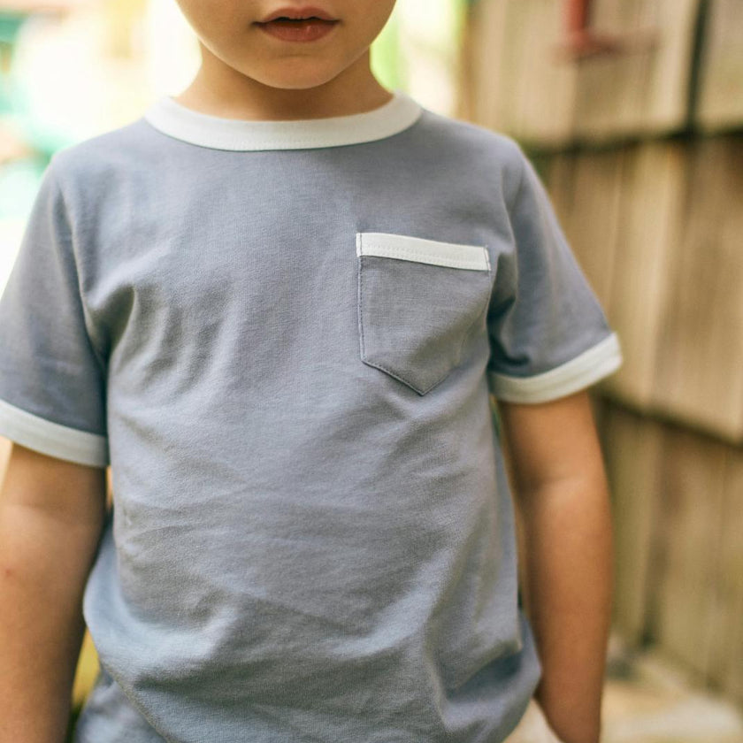 Jacob Ringer Tee in Flint Blue