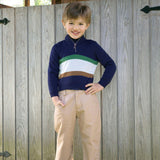 Stripe Half-zip Sweater