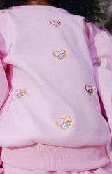 Embroidered Heart All Over Set