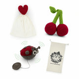 Love Spring Gift Box 🐞 100% organic cotton crochet rattle, pulling toy and lovey