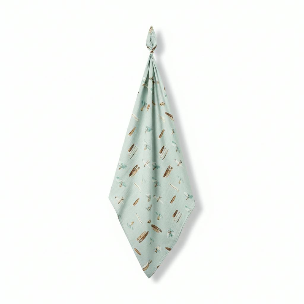 Vintage Surf Bamboo Muslin Swaddle Blanket