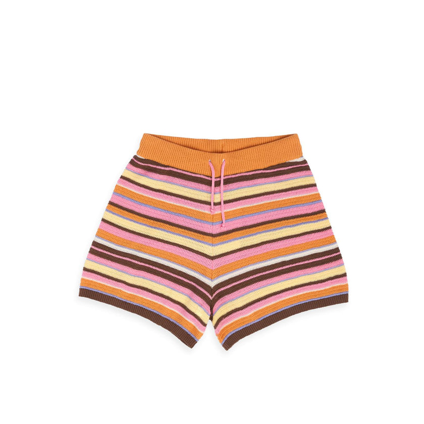 women's organic cotton shorts - orange sunset