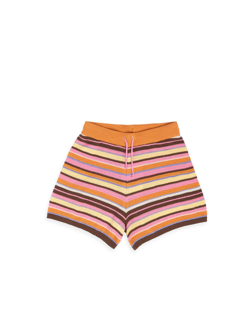 women's organic cotton shorts - orange sunset