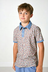 fall floral polo shirt