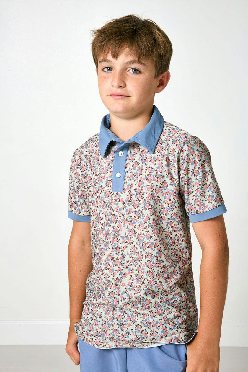 fall floral polo shirt