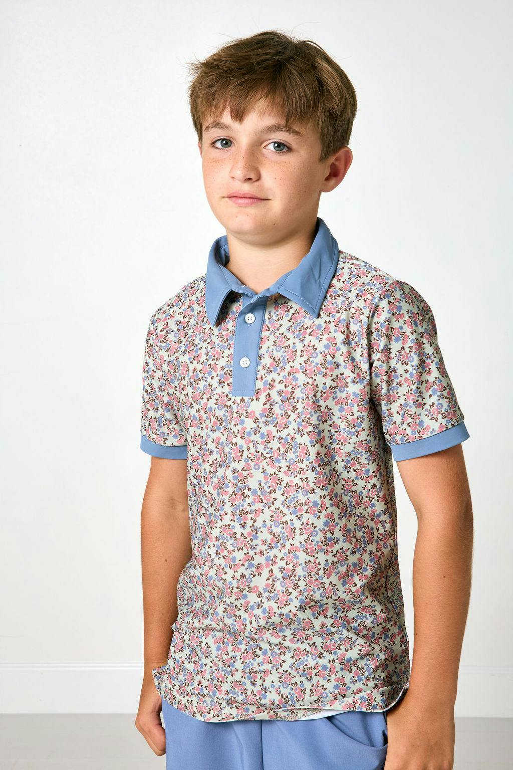 fall floral polo shirt