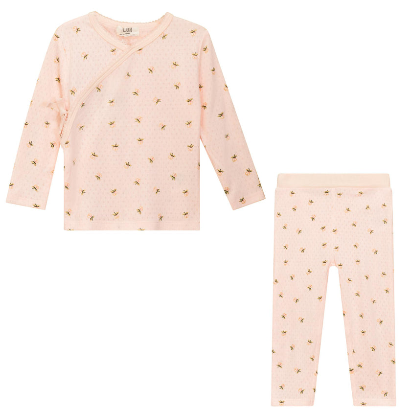 Floral Print Pointelle 2Pc Set