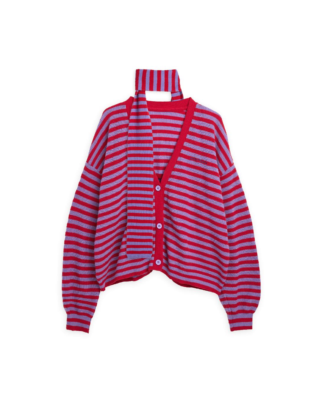 women's wool blend cardigan - berry bloom