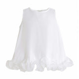 White Ruffle Puff Skirt Set