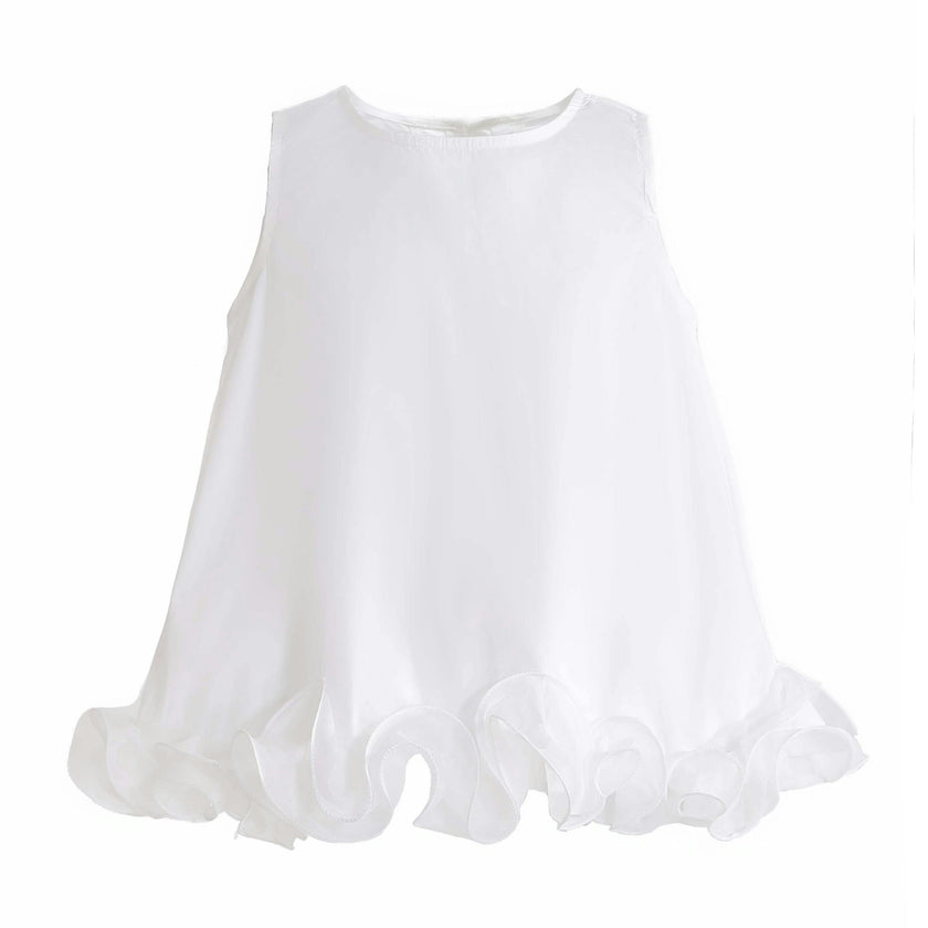 White Ruffle Puff Skirt Set
