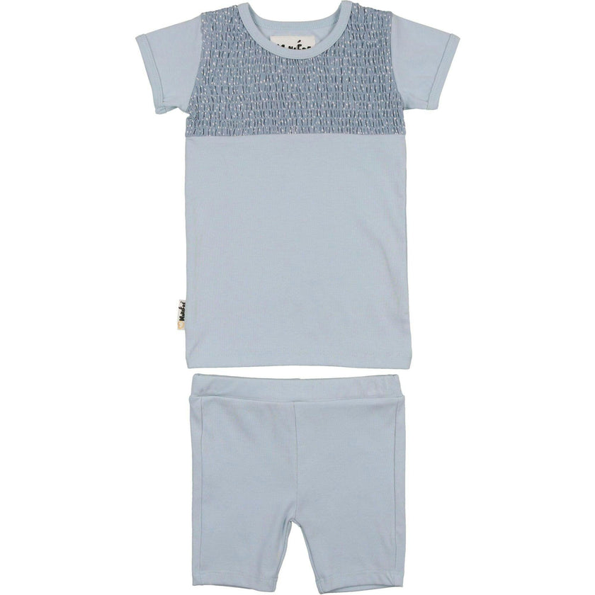 Boys Speckled Smocked Top & Short Set