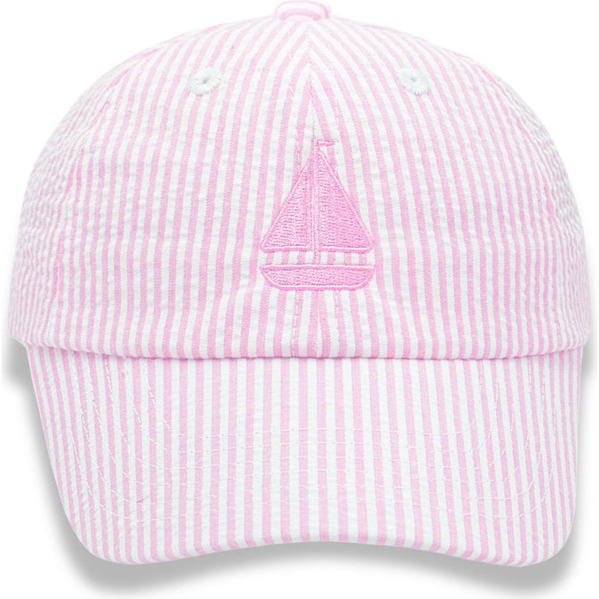 Pink Sailboat Bow Baseball Hat (Baby/Toddler, Youth)