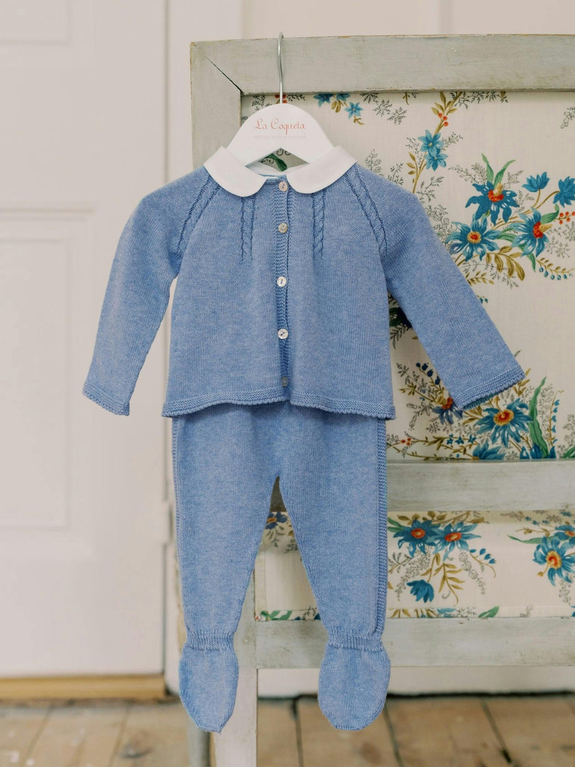 Blue Sanson Cotton Baby Knitted Set