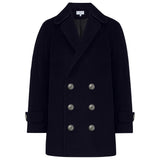 Lambeth Cashmere Reefer Coat - Ink Blue