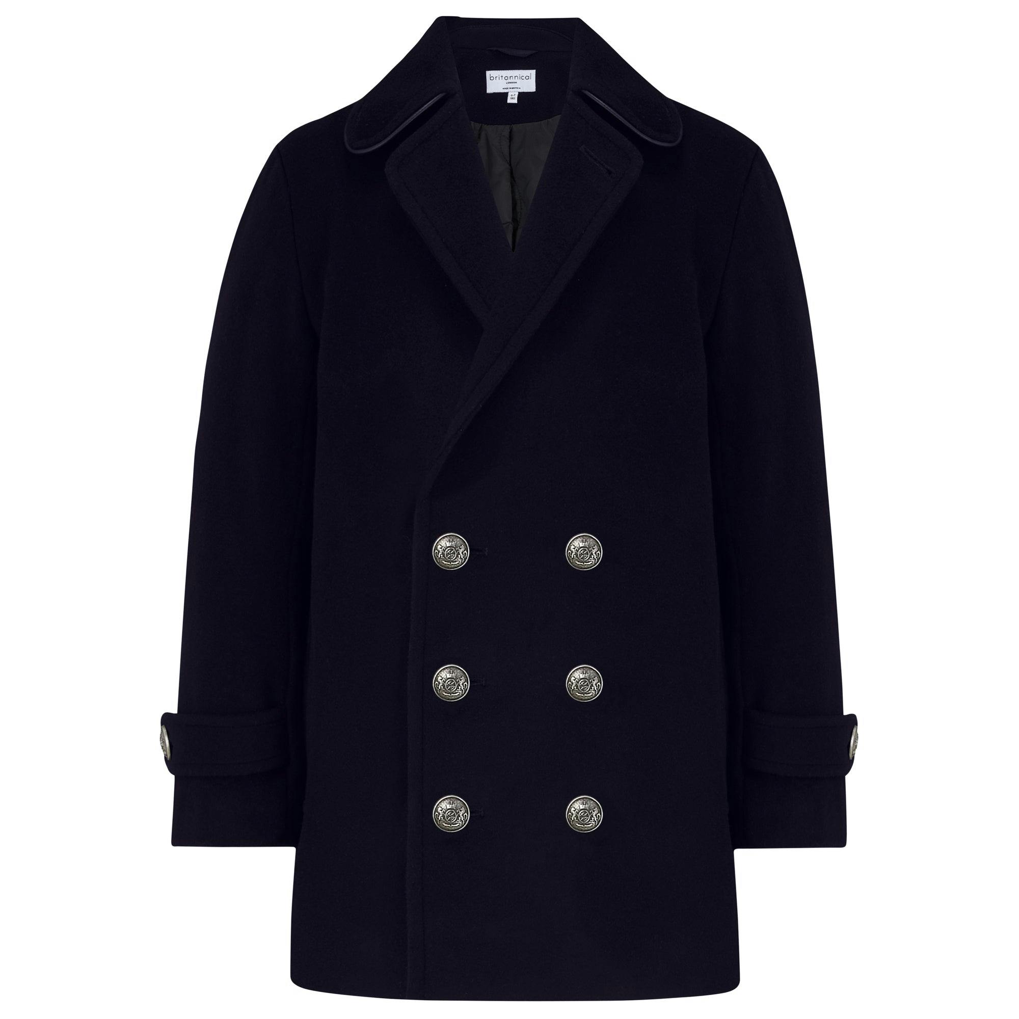 Lambeth Cashmere Reefer Coat - Ink Blue