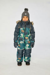 Kids One Piece Discover Snowsuit Blue Bear Print