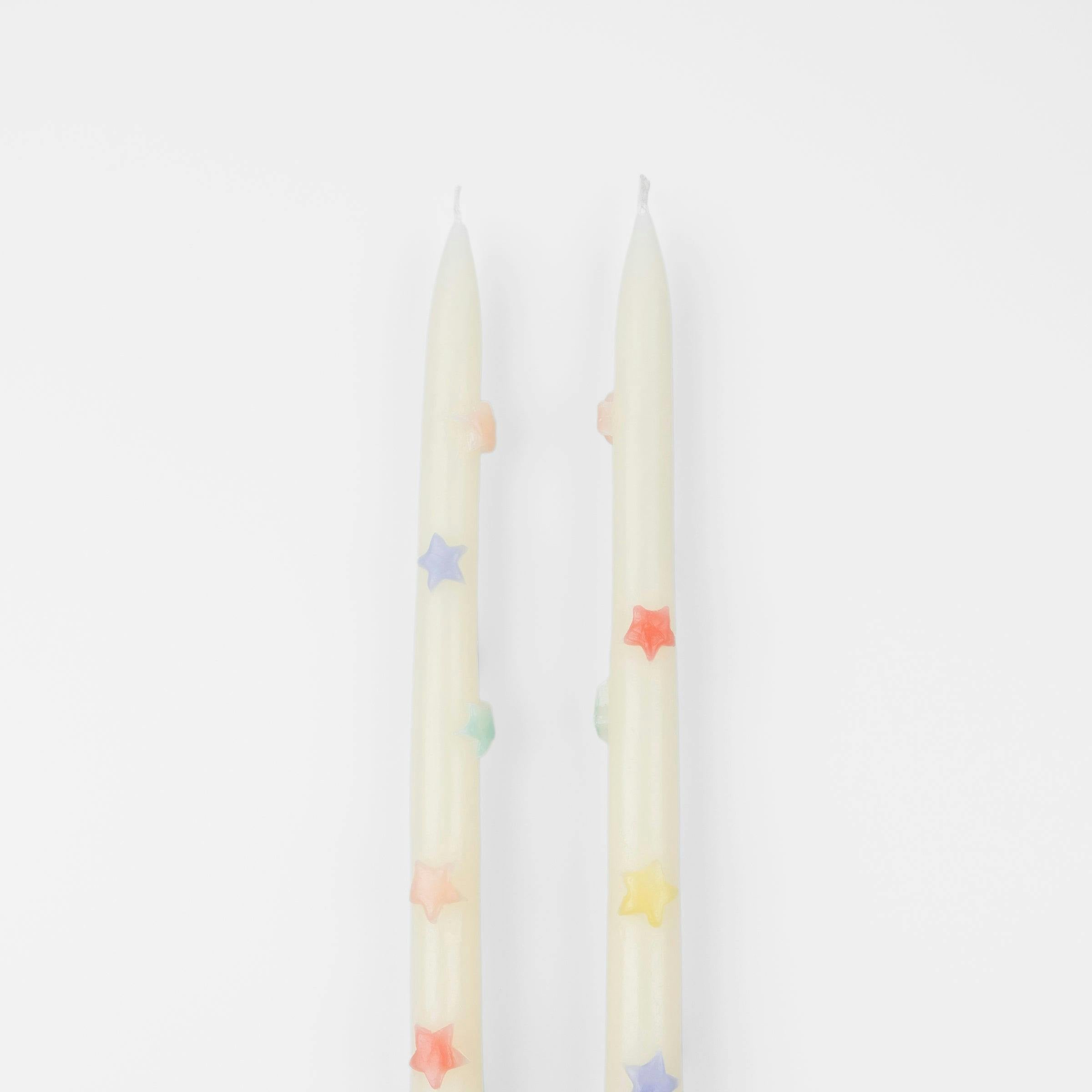Mixed Star Taper Candles