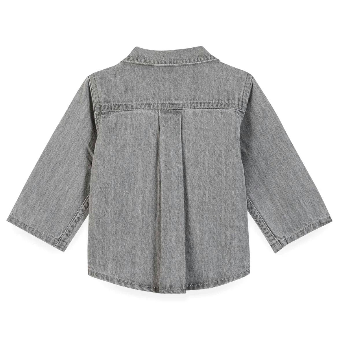 BONTON Soft Grey Embroidered Pan Baby Shirt