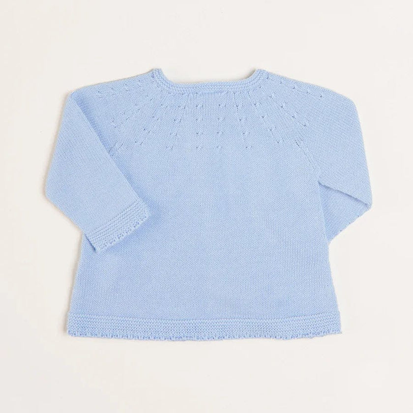 Openwork Detail Baby Cardigan in Light Blue (1-9mths)