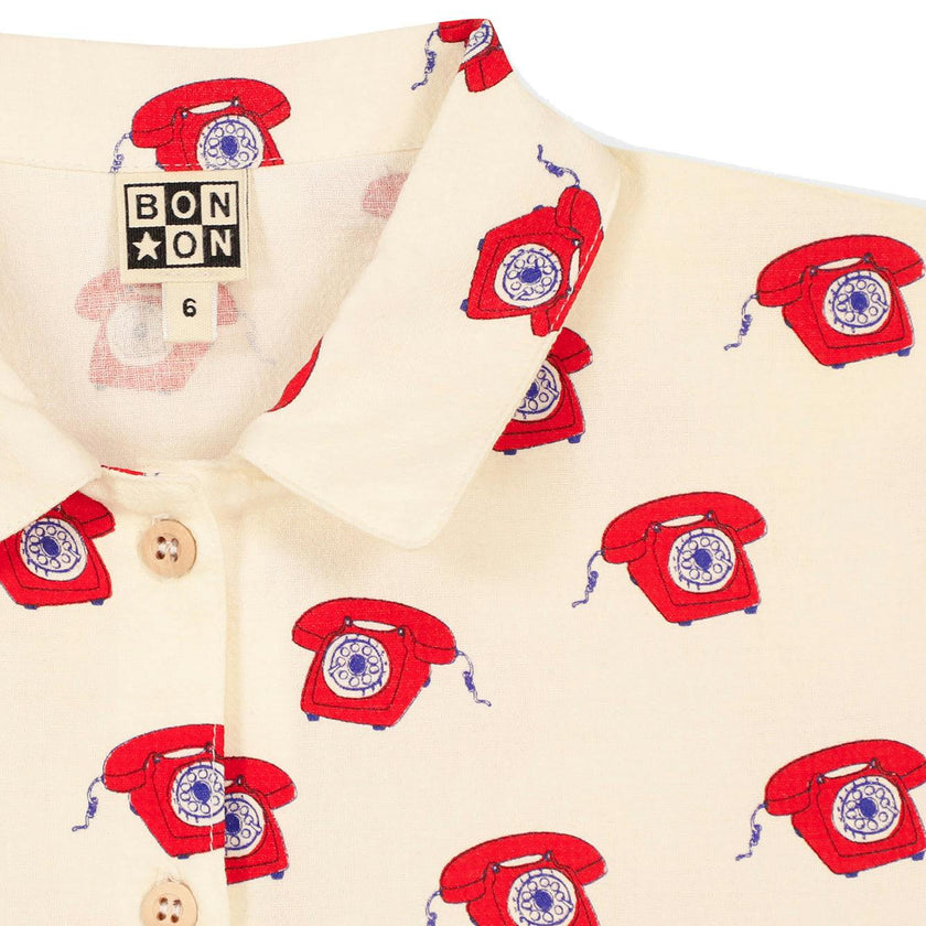 BONTON Lulu Retro Phone Dress - Red