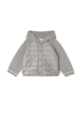 Hooded Quilted Snap Front Coat
