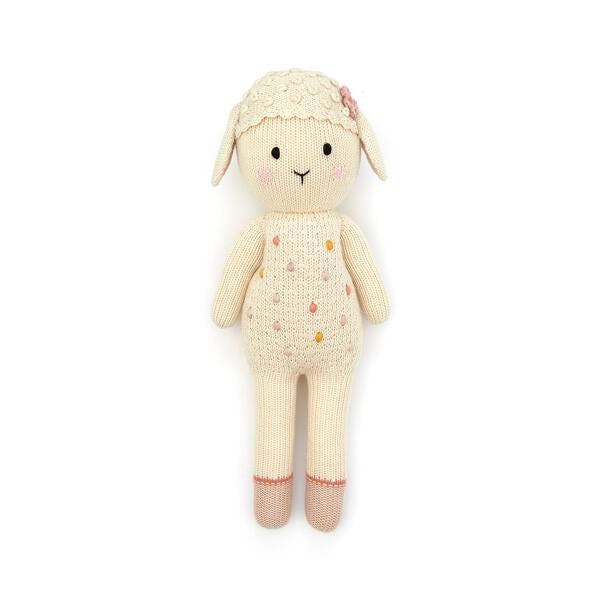 Madeline the lamb 11" natural, marigold, dusty rose, salmon
