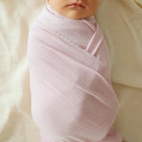 Icing Pink Pointelle Picot Swaddle Headband Set